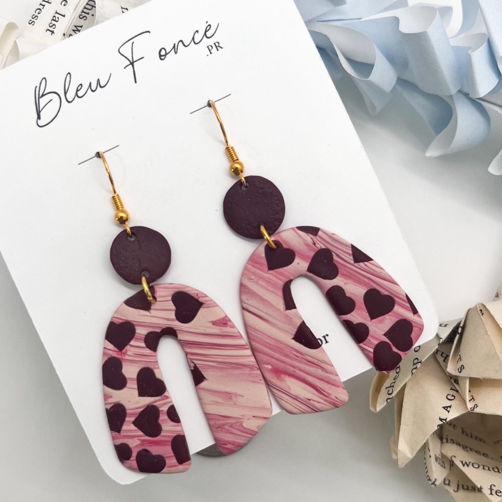 Falling Hearts Pendant Earrings